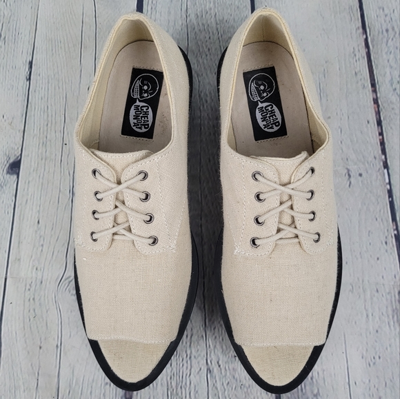 CHEAP MONDAY | lace-up peep toe platform low top shoes - Picture 4 of 9